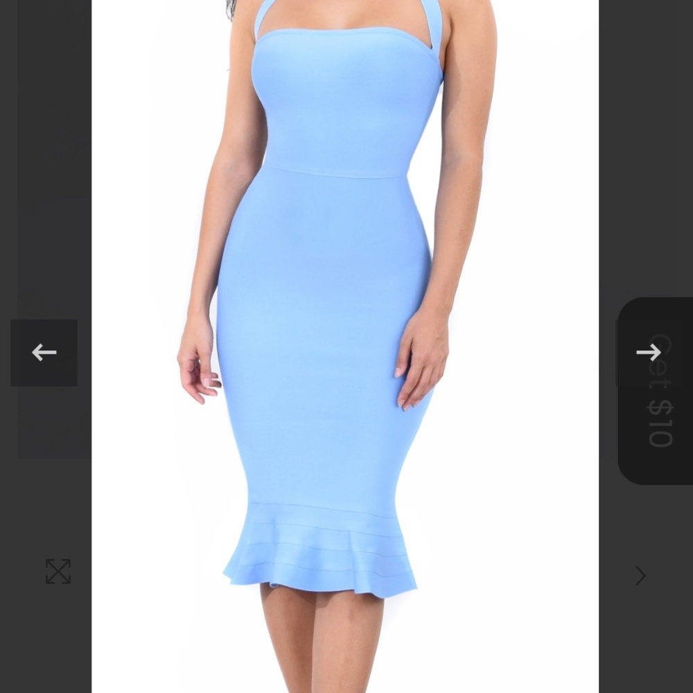 Mermaid bodycon dress light blue Medium
